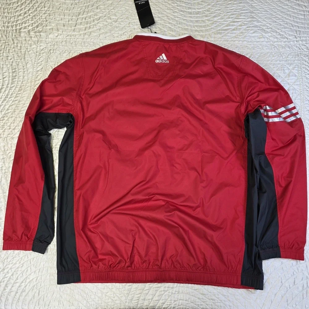 Adidas Golf ClimaProof Wind Jacket‎ Mens Large Red V-Neck Pullover Logo